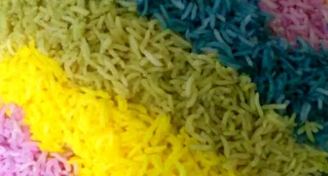 طرز تهیه برنج خوشگل و رنگی + ویدئو