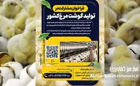 فراخوان مشارکت در توسعه زنجیره تولید گوشت مرغ کشور+جزئیات