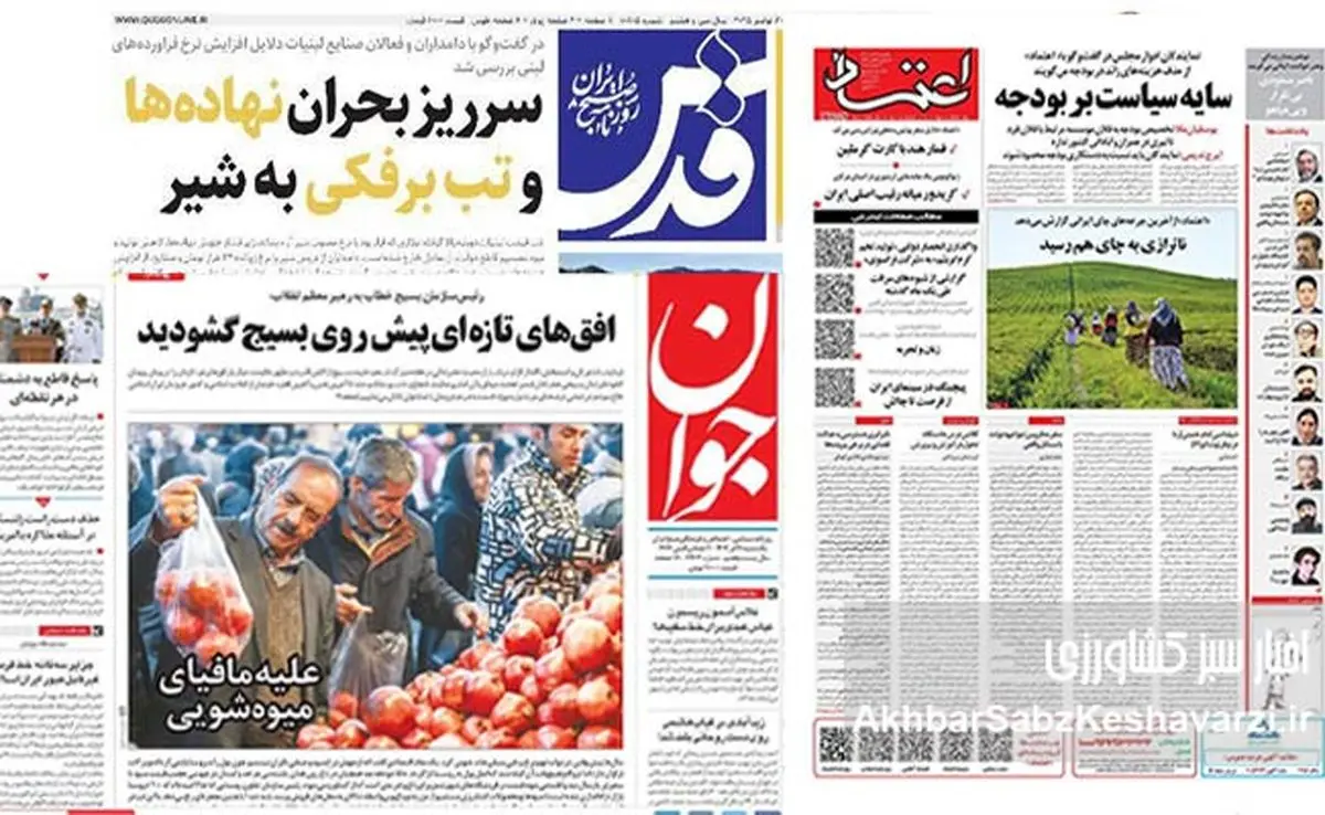 هشدار جدی روزنامه‌ها به جهاد کشاورزی؛ از سقوط چای و لبنیات تا انفجار قیمت میوه
