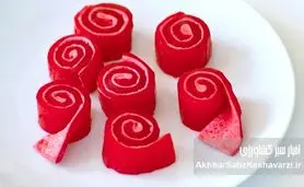 طرز تهیه ژله رولی ساده و مجلسی با بستنی (آموزش کامل + نکات مهم)