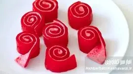 طرز تهیه ژله رولی ساده و مجلسی با بستنی (آموزش کامل + نکات مهم)
